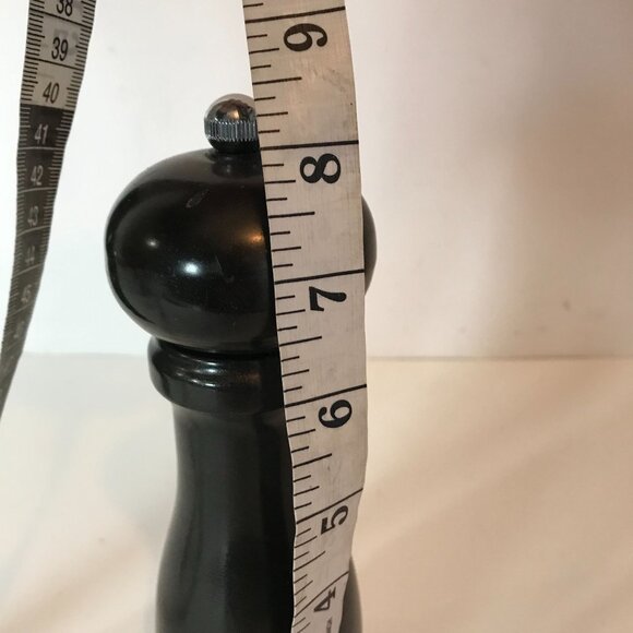 Trudeau Black Wood Pepper Grinder 8" Tall Adjustable Grinding Mechanism - Picture 3 of 5